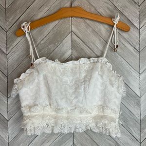 Saints + Secrets Lace Crop Tank Top